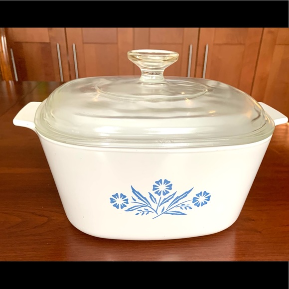 Corning Ware Blue Corn Flower 3 litres casserol dish A-3-B & Pyrex glass lid - Picture 2 of 5